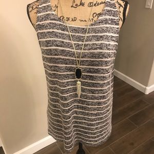 Old Navy Black & Cream Casual Tank Top